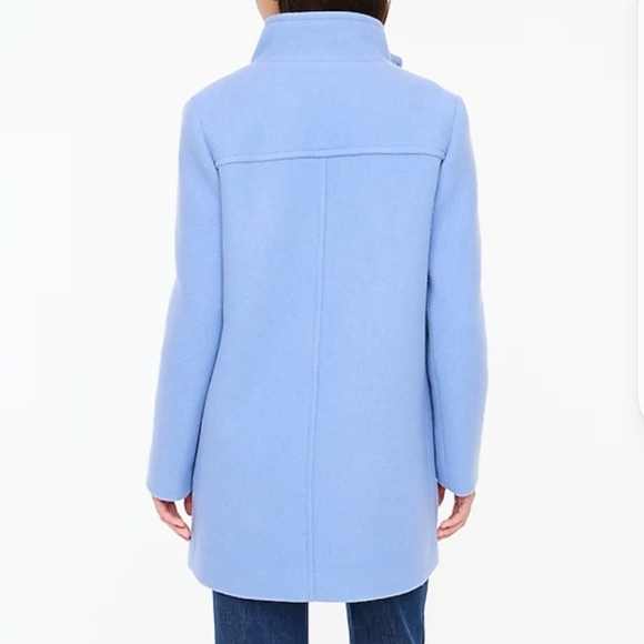 J Crew Wool Blend Button-neck city coat Size 6 Blue - Picture 3 of 10